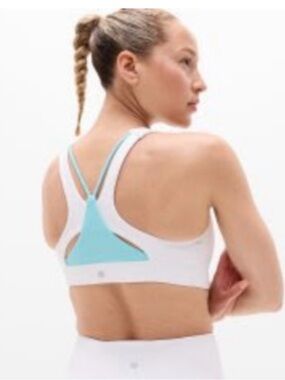 Athleta White High Neck Athletic Crop Top